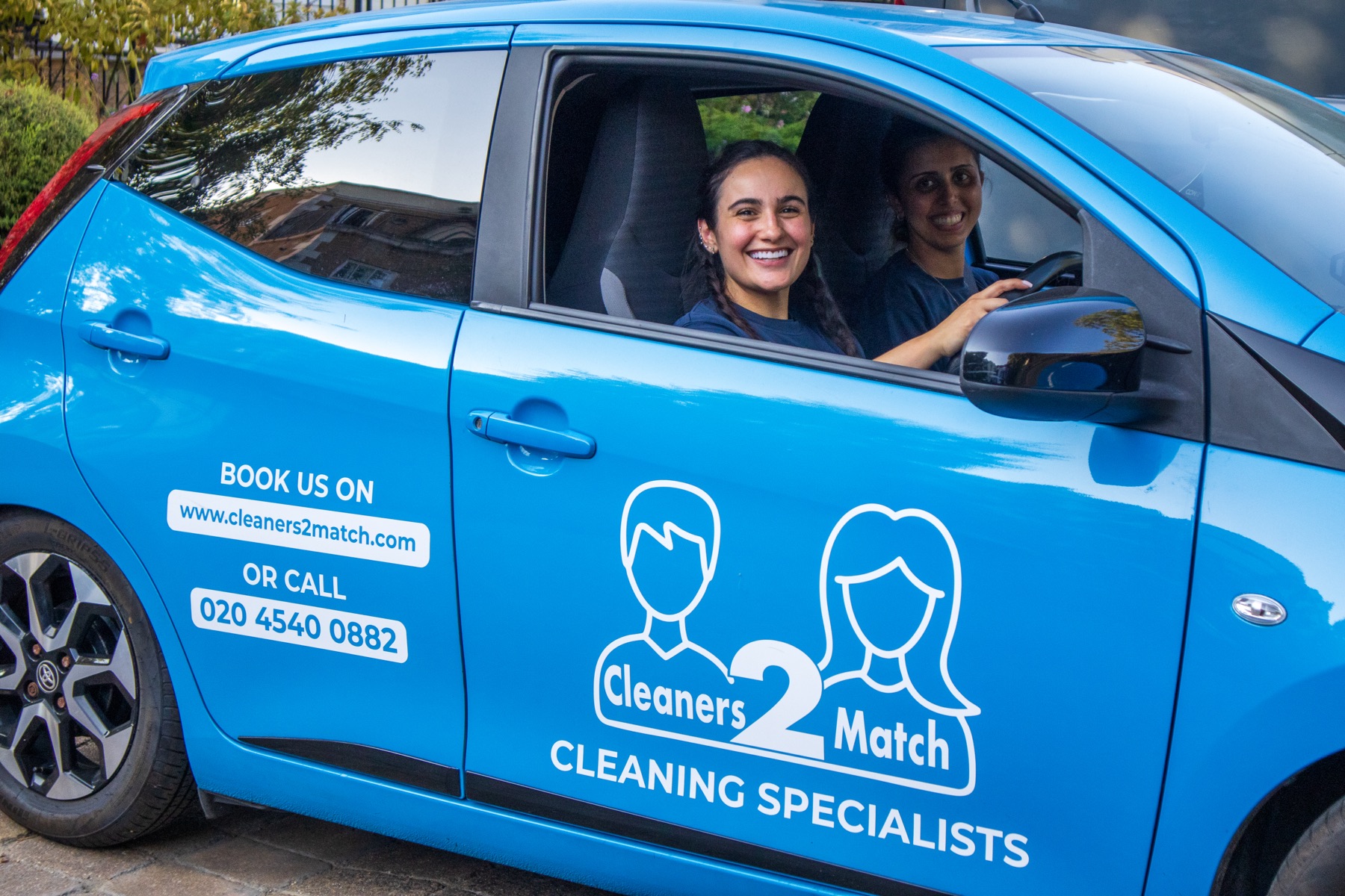 A Cleaners2Match team member on the way to a job